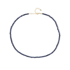 Zilveren halsketting met Blauwe Ceylon saffieren