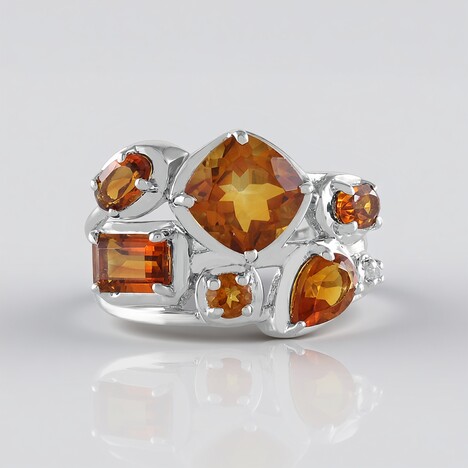 Anello in argento con Citrino Madeira