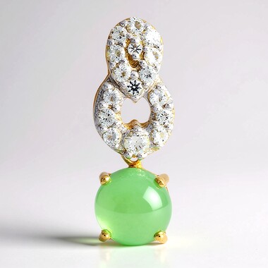 Pendentif en argent et Chrysoprase impériale