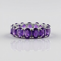 Anello in argento con Ametista Zambiana