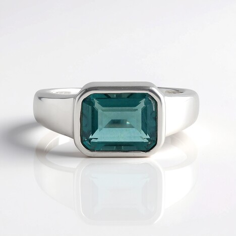 Anello in argento con Fluorite Blu Caraibico