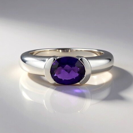 Anello in argento con Ametista Zambiana