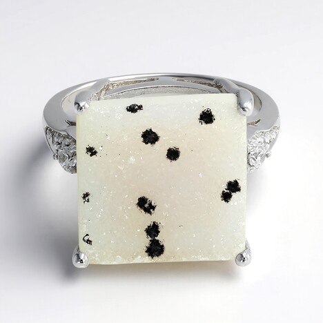 Anello in argento con Agata Glitter
