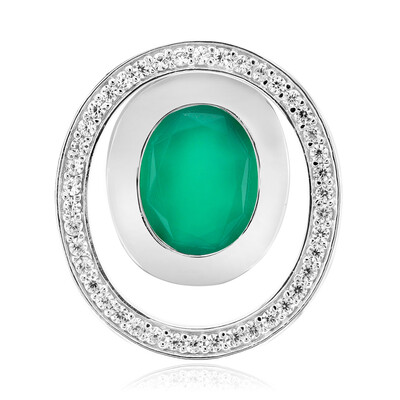 Pendentif en argent et Agate verte (MONOSONO COLLECTION)