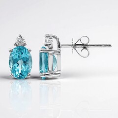 Orecchini in oro con Apatite Blu