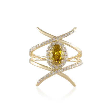 Anillo en oro con Diamante amarillo I2 (de Melo)