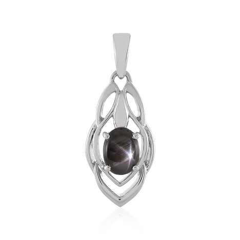 Black Star Sapphire Silver Pendant