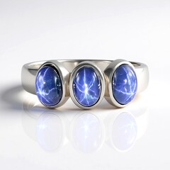 Anello in argento con Zaffiro Stellato Blu