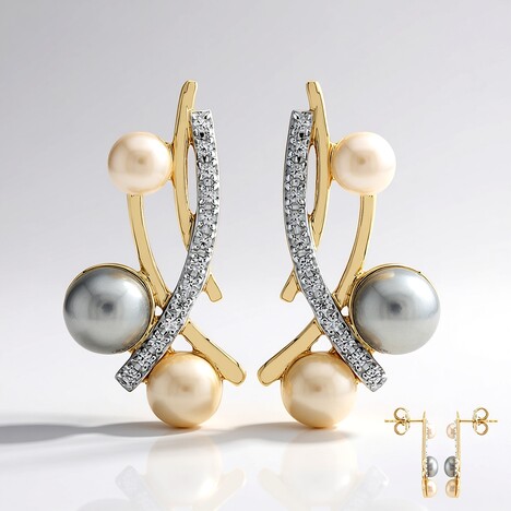 Orecchini in argento con Perla d'Acqua Dolce Argentata (TPC)