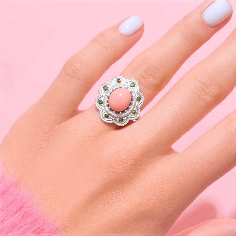 Pinkfarbener Opal-Silberring (Annette classic)