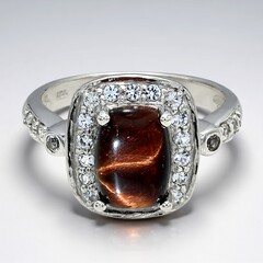 Anello in argento con Occhio di Tigre Rosso