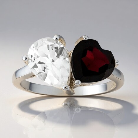 Anello in argento con Topazio Bianco