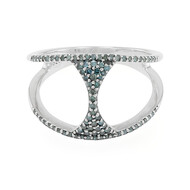 Blauer Diamant-Silberring