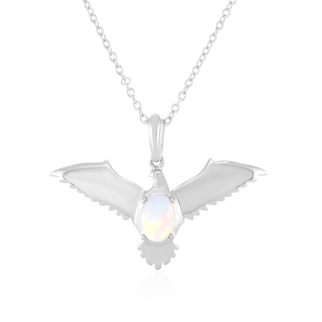 Zilveren halsketting met een Welo-opaal