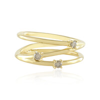 Zilveren ring met VS1 champagne diamanten