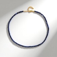 Blauer Ceylon-Saphir-Silberhalskette