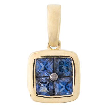 Ciondolo in oro con Zaffiro Blu