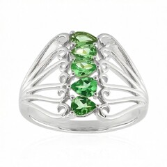 Anillo en oro con Tsavorita de Kenia AAA