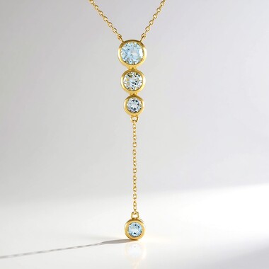 Collar en plata con Topacio azul cielo (de Melo)