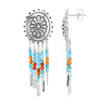 Kingman Blue Mojave Turquoise Silver Earrings (Jones Lee)
