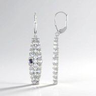 Boucles d'oreilles en argent et Pierre de lune bleue (KM by Juwelo)