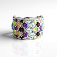 Anello in argento con Topazio Blu Svizzero