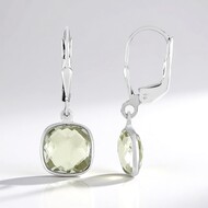 Pendientes en plata con Amatista verde