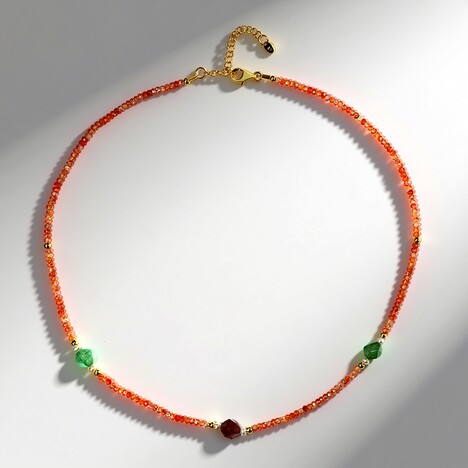 Collana in argento con Quarzo Fragola