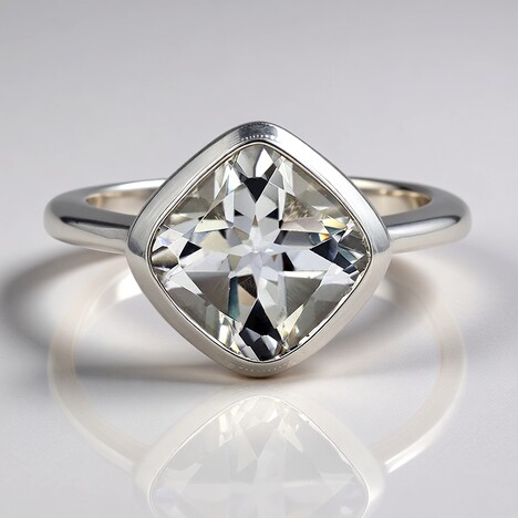 Anello in argento con Topazio Bianco (MONOSONO COLLECTION)