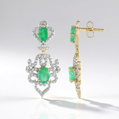 Socoto Emerald Silver Earrings
