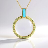Collar en plata con Piedra de Luna blanca (KM by Juwelo)