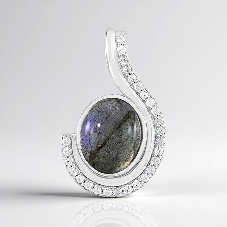 Ciondolo in argento con Labradorite Blu Maniry (KM by Juwelo)