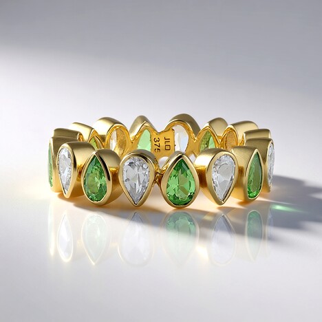 Anello in oro con Tsavorite della Tanzania (de Melo Gold)