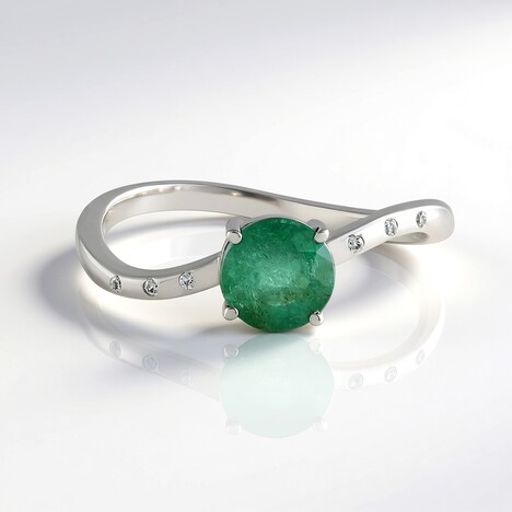 Anello in argento con Smeraldo Colombiano