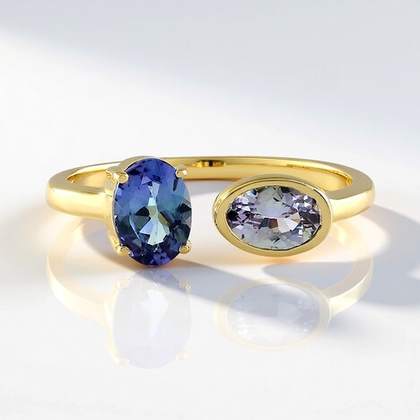 Anello in oro con Tanzanite (non riscaldata)