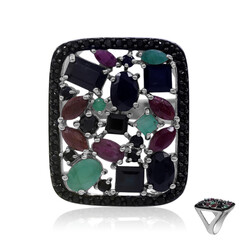 Anillo en plata con Esmeralda de Brasil