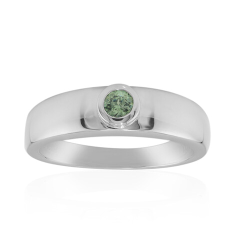 Bague en argent et Grenat Démantoïde de Madagascar (John Ferry)