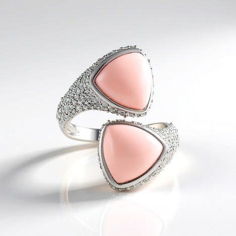 Bague en argent et Opale rose (de Melo Essence)