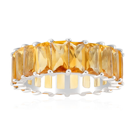Zilveren ring met citrienstenen