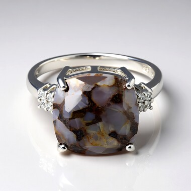 Bague en argent et Quartz Dinosaure