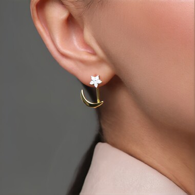 9K SI1 (G) Diamond Gold Earrings (Annette)