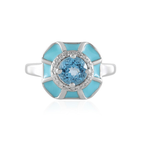 Schweizblauer Topas-Silberring