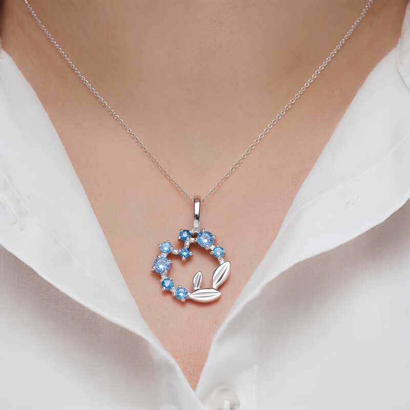 Ciondolo in argento con Acquamarina Santa Maria