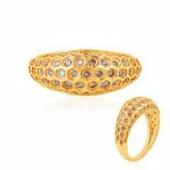 I2 Champagner-Diamant-Silberring (de Melo Essence)