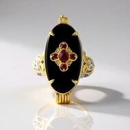 Anillo en plata con Ónix negro (Gems en Vogue)