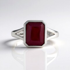 Anillo en plata con Rubí de Bemainty