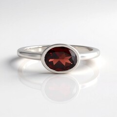Anello in argento con Granato d’India