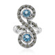 Bague en argent et Topaze bleu Suisse (Annette classic)