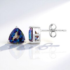 Orecchini in argento con Quarzo Mistico Blu