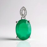 Pendentif en argent et Agate verte
